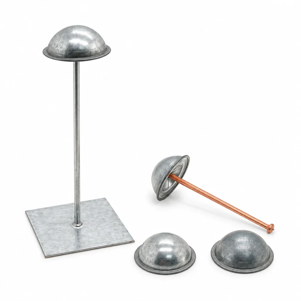 Dome Caps — Dome caps on pins