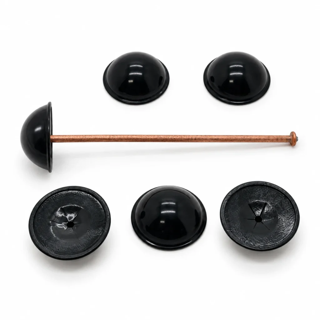 Dome Caps — Black dome caps