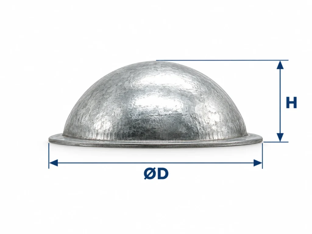 Dome Caps dimension drawing