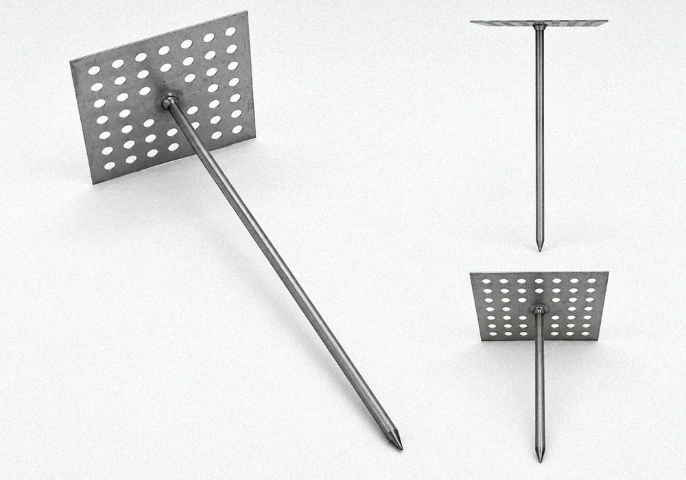 Perforated base pins