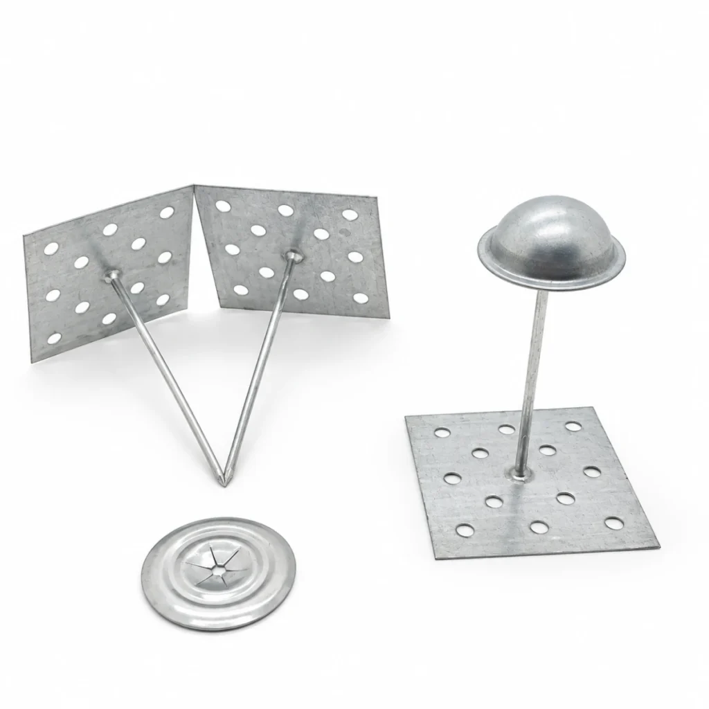 Perforated & Mesh Base Pins — With dome cap and washer