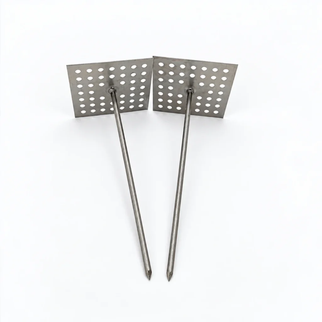 Stainless Steel Perforated Base Pins — Perforated square base