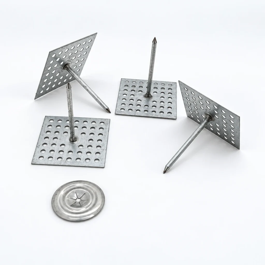 Stainless Steel Perforated Base Pins — With self-locking washer