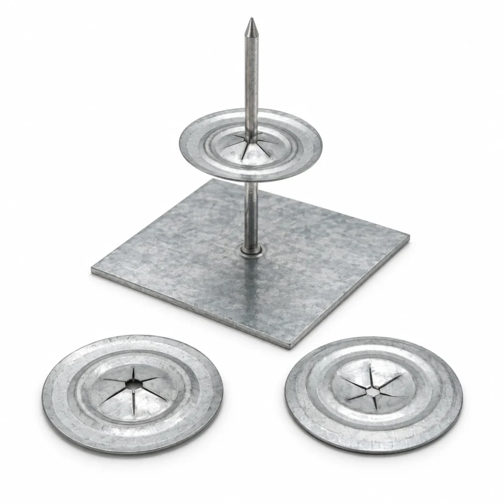 Self Locking Insulation Washers — Washer on a pin