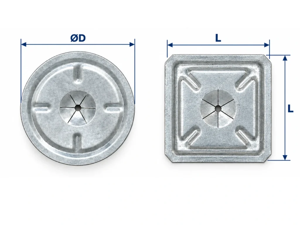 Self Locking Insulation Washers dimension drawing