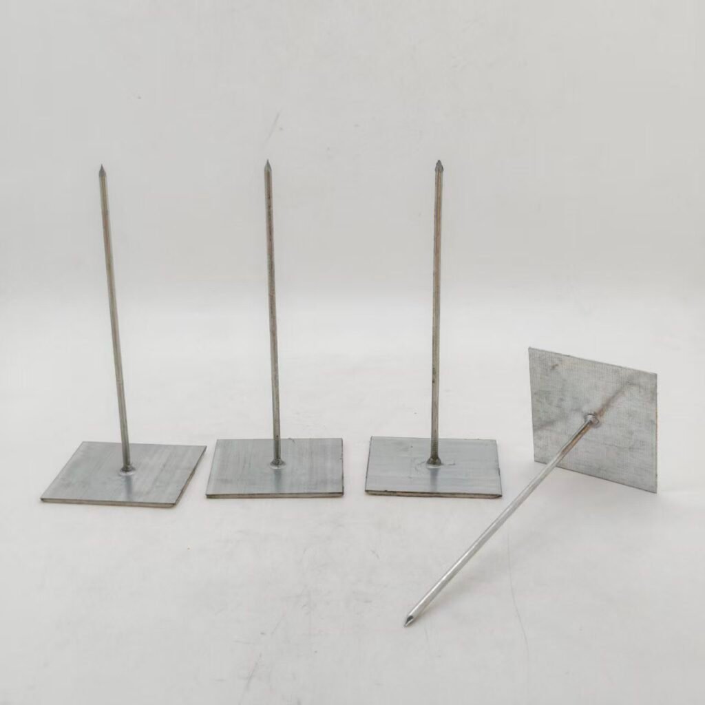 Self-adhesive insulation pins with 50 × 50 mm square bases and 100 mm pins